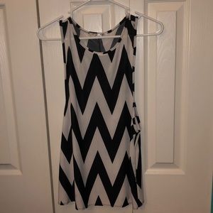 Long Black and White Blouse